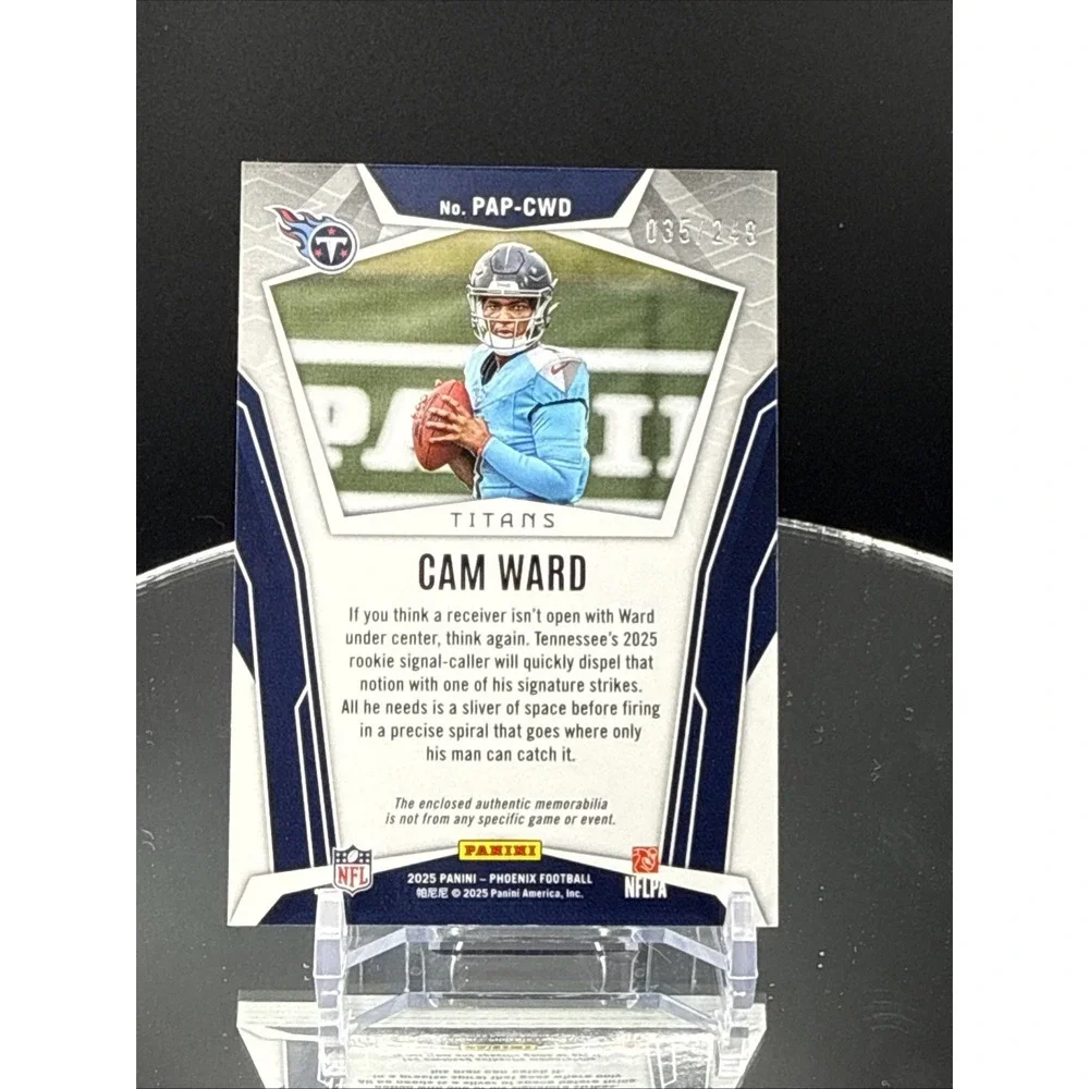 Panini 2025 Phoenix Pandora Patch Red Rookie Cam Ward #PAP-CWD /249 Titans NFL